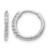 10k White Gold Diamond Hinged Hoop Earrings
